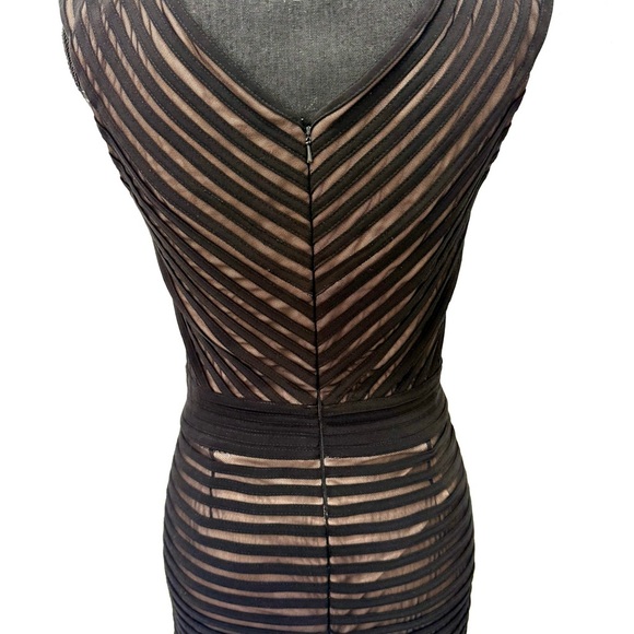 JS Collections polyester & spandex Black and Cream Striped Mini Dress 4 - Picture 13 of 15